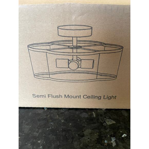 Semi Flush Mount Ceiling Light White Gold - Picture 6 of 9